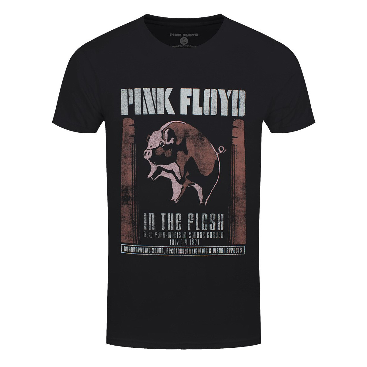 Nueva camiseta negra oficial de Pink Floyd en la banda de rock banda negra