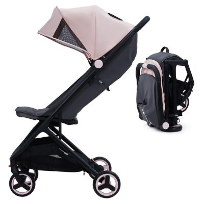 Lightweight Travel Stroller, Foldable Compact Stroller w/Reclining Seat & Canopy