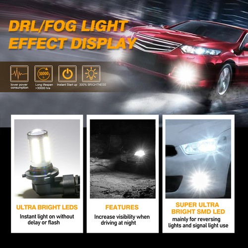 AUXBEAM 9145 9140 H10 LED Fog Lights Bulbs for Ford F150 1999-2023 Super Bright - Picture 4 of 12