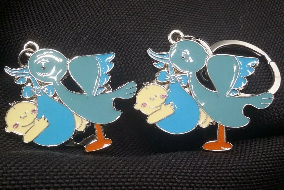 10 Llaveros Favores Baby Shower Niño Cigüeña, Llaveros, Regalo, Fiesta, Niño,Recuerdos Foto 4 de 4