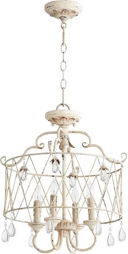 Quorum 2844-4-70 Transitional Chandelier Crystal Accents Four Light Dual Mount
