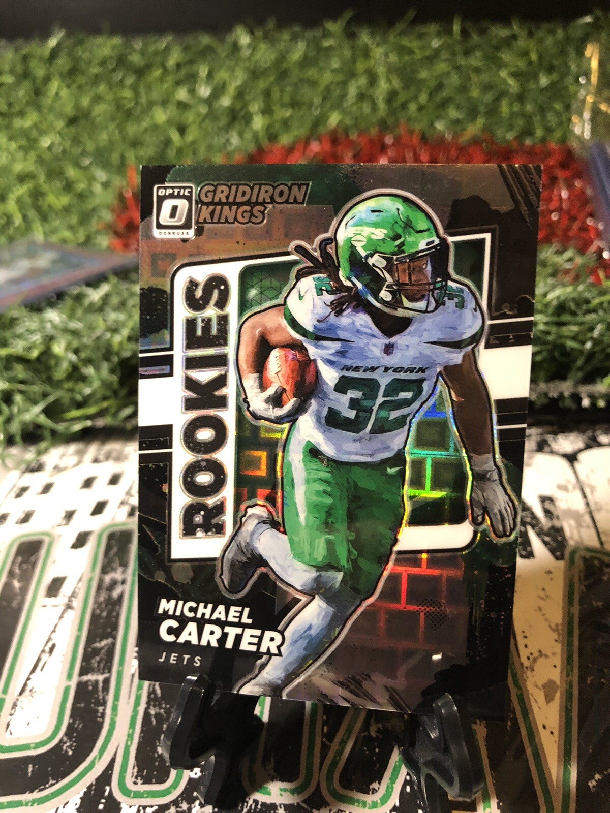 2021 Donruss Optic #RGK19 Michael Carter Black Pandora /25 Gridiron Kings Rookie