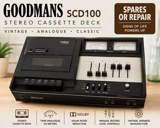 Goodmans SCD100 Stereo Cassette Deck Vintage Dolby NR Spares Repair Untested