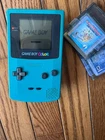 Nintendo Game Boy COLOR teal w/ Zelda Oracle of the Ages game