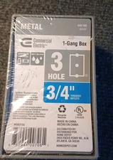 Commercial Electric 1-Gang 3-Hole Box 3/4" Threaded Outlets Metal Gray Wet Rated