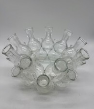 Vintage Clear Glass Plant Propagation Station Stacked Cluster Ring, 18 Bud Vase