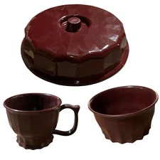 Dinex Tropez 117pcs Cranberry: Plate Covers, Mugs, Bowls High Temp - Backstock!