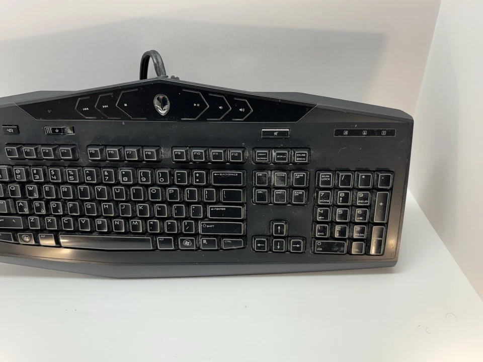 Dell AlienWARE Multimedia Black Ergonomic USB Keyboard KG900 Y-U0008-O VR4FN OEM - Image 3 of 4