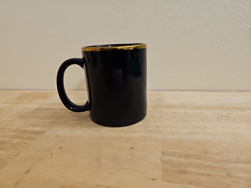 Tazza da caffè in ceramica blu CIA (Central Intelligence Agency) con bordo oro. 10 oz - Foto 3 di 4