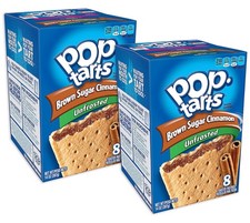 Pop Tarts Toaster Pastries, Unfrosted Brown Sugar Cinnamon 8 ea Pack of 2