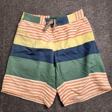 Patagonia Men's 32 Wavefarer Board Shorts Surf Beach Orange Green SWIM TRUNKS