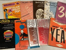 Huge Lot Of 10 ORGAN Songbooks Sheet Music 60s 70s Lowery pop hits easy to play