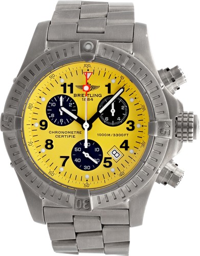 Breitling Avenger E73360 Titanium Yellow dial 44mm Quartz watch