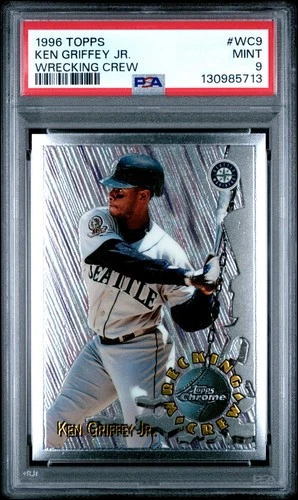 1996 Topps Chrome Wrecking Crew #WC9 Ken Griffey Jr. Seattle Mariners PSA 9