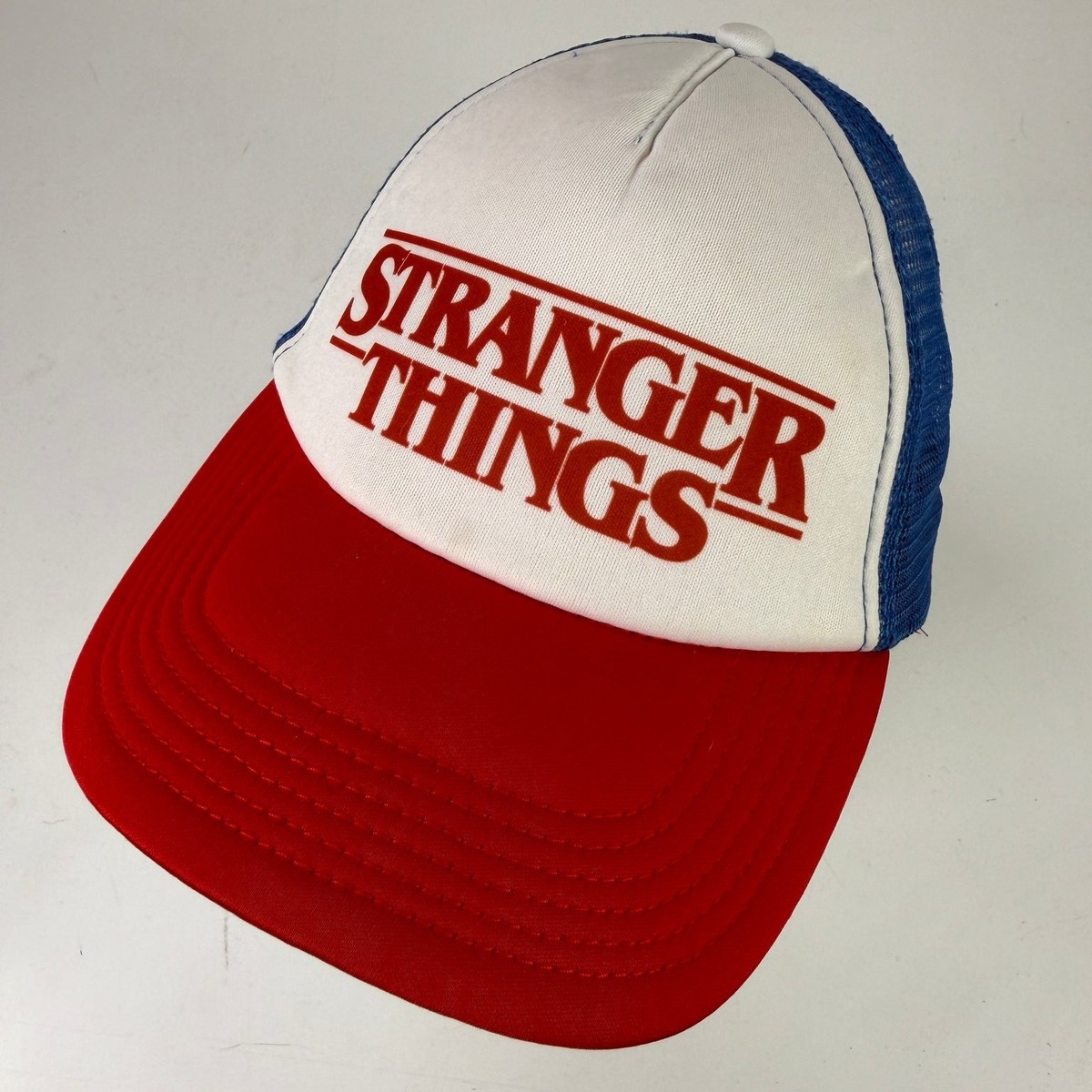 Stranger Things Trucker Hat Men's OSFM Adjustable Red White Blue