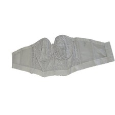 Goddess Lace Bridal Long Line Strapless Bustier White Size 46DD GD0689WHE