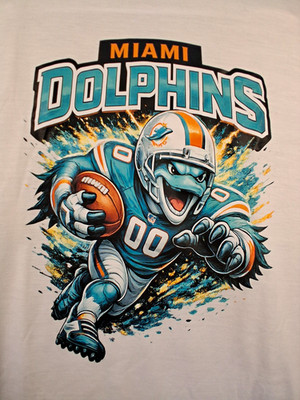 Miami Dolphins NFL White Graphic T-Shirt Football Shirt Size XL