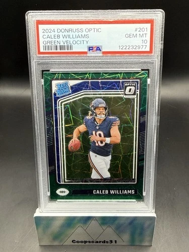 2024 Donruss Optic Rated Rookie Green Velo CALEB WILLIAMS RC PSA 10 💎 BEARS 🔥