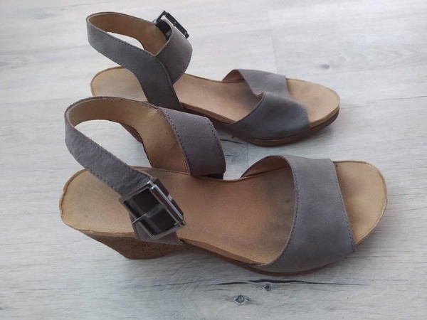 Women Gabor Heels Grey Leather 41 #7STO