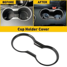 CUP HOLDER COVER FRAME CARBON FIBER INTERIOR ACCESSORIES TRIM FIT FOR MUSTANG