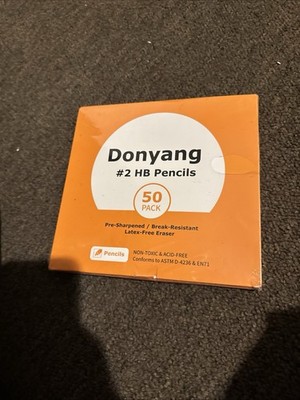 Donyang Pencils #2 (box of 50), Number 2 pencil, Pre-Sharpened Pencil W/eraser