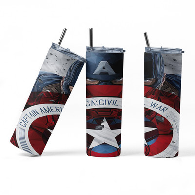 Captain America Marvel Becher Stahlbecher Bürgerkrieg Geschenk Travel Hero 20oz Skinny