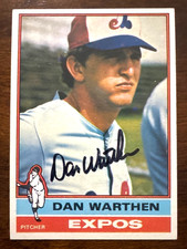1976 Topps DAN WARTHEN Autographed Baseball Card #374 EXPOS