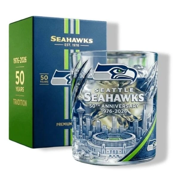 [No box] Seahawks 50th Anniversary 1976 2026 Whiskey Glass