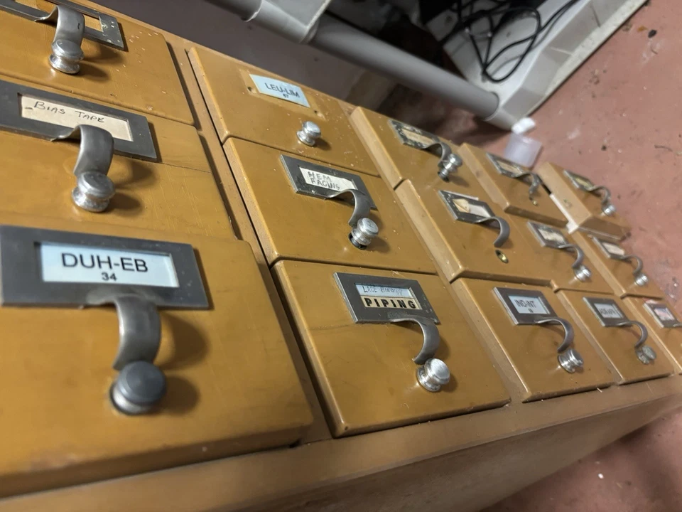 Vintage 15 Drawer Library Card Catalog Index File Cabinet Wooden Antique Filing - Image 4 of 4