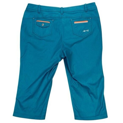 Louis Castel Cropped Golf Pants Womens 12 Teal Blue Striped Trim Outdoor Capri - 第 3/14 張圖片