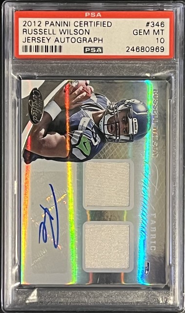 2012 Panini Certified Russell Wilson Jersey Auto 458/499 #346 PSA 10