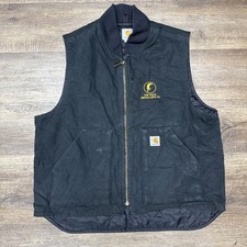 Vintage Faded Black Carhartt Quilt Lined Vest V01 BLK Size XL