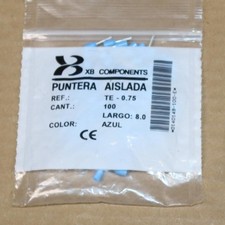 One BAG of 100 Blue Single Wire Insulated Wire Ferrules 0.75mm2 / 20 AWG