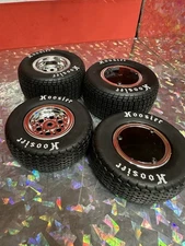 Losi 22s Sprint Hoosier Soft Tires & Wheels 12mm Front & Rear Dirt Set Black