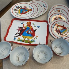 Antique Kids Metal Tea Set