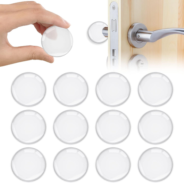 TüRstopper Set 6 StüCk Transparent Selbstklebend 40X8Mm FüR Wand Und TüRschutz-image