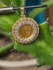Exquisite Estate 1852 $1 US Liberty Gold Coin Pendant Diamond