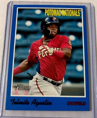 2019 Topps Heritage Minor League Edition - Telmito Agustin #123 Blue /99 (RC)