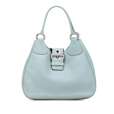 #ad Authenticated Prada Vitello Daino Light Blue Calf Leather $599.88