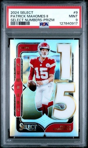 💥2024 Select Numbers Patrick Mahomes Football PSA 9 POP 1💥