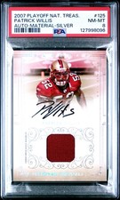2007 Playoff National Treasures #125 Patrick Willis Rookie Patch Auto #/49 PSA 8