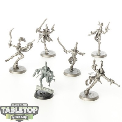 Aeldari - 6 Harlequin Troupe - teilweise bemalt