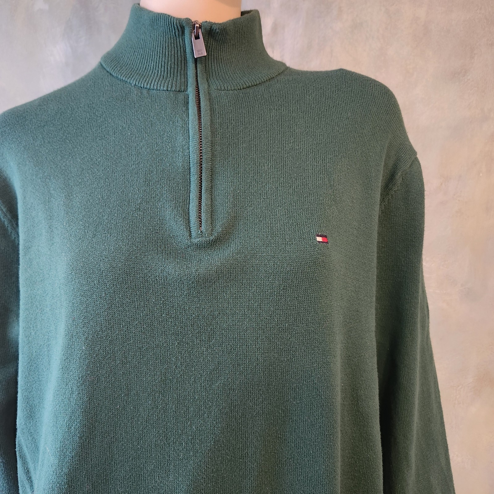 Tommy Hilfiger Men's Regular Fit Essential Solid Classic Quarter-Zip Sweater XXL image 2