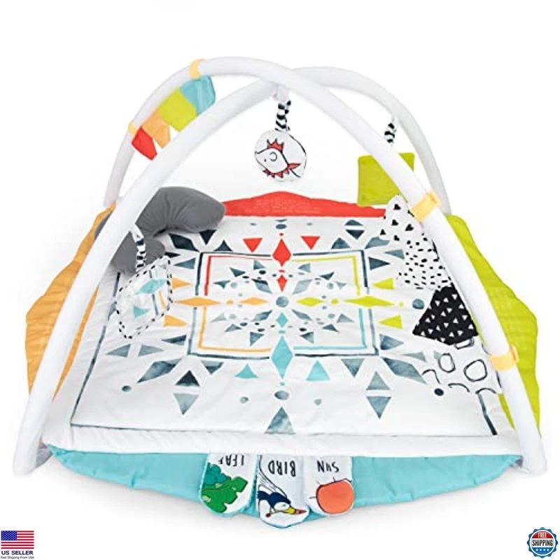 Alfombra de Juego Sassy Hello Baby - Suave, Colorida, Interactiva, 36"x36", Alfombra de Juego para Bebé Foto 3 de 4