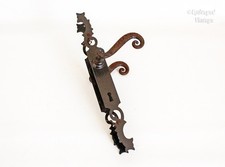 Traditional Antique Iron French Door Handles with keyholes - 2 Pairs Available