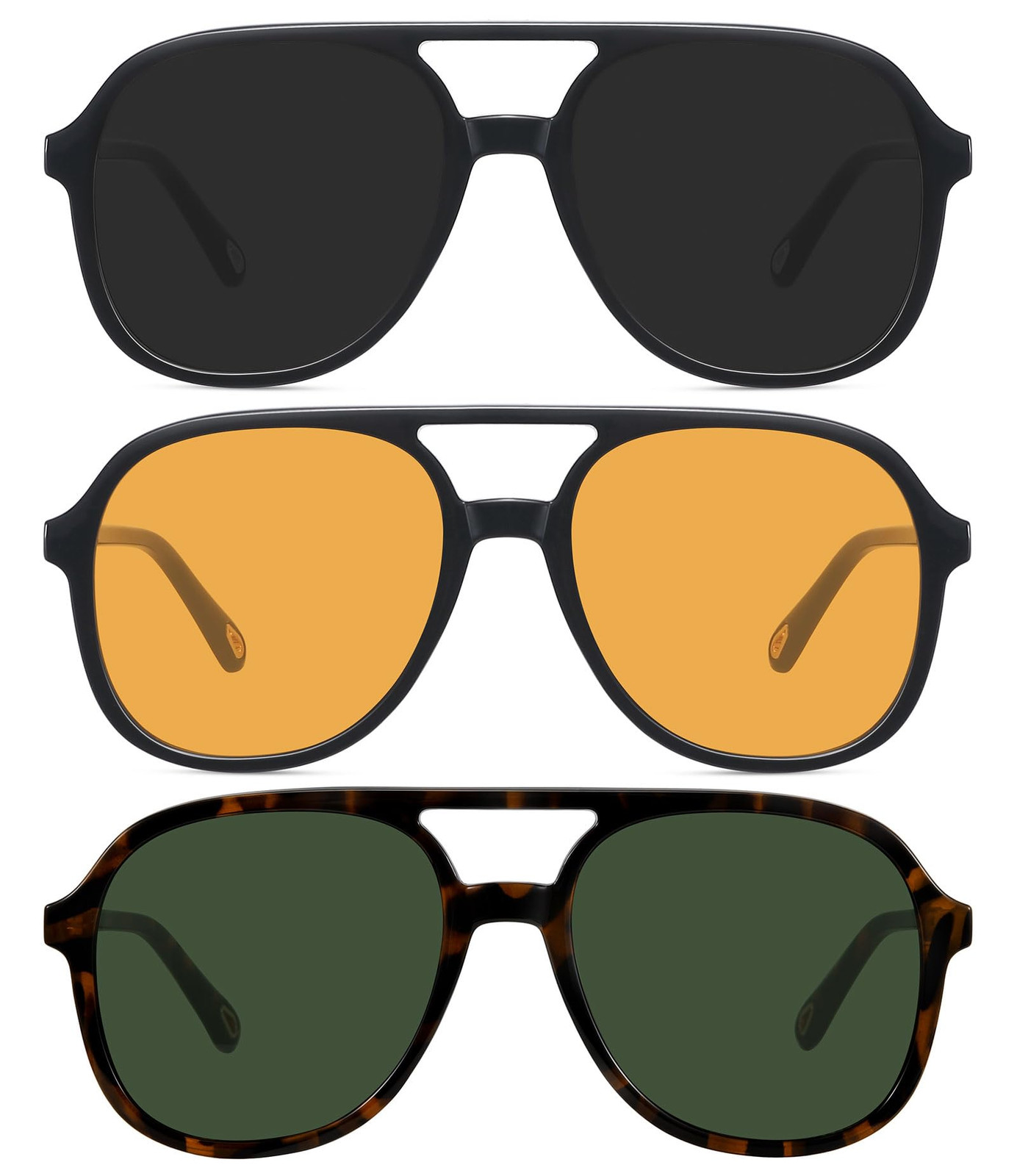 Retro 70s Oversized Square Aviator Sunglasses for Women & Men