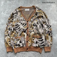 WACKOMARIA Tim Lehi JACQUARD CARDIGAN WACKO MARIA Tim Lehi Artwork Skull Tiger J