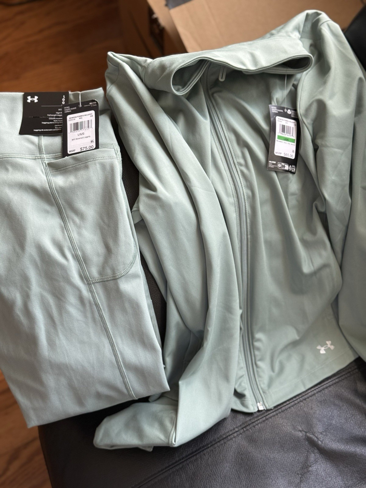 Under Armour Women's Full Zip Jacket & Legging Set Light Gre