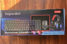 Snpurdiri ST-KM9 Gaming Combo Keyboard Mouse Headset Mouse Pad Colorful Lights