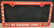 RAISING CANE'S CHICKEN FINGERS Rare HTF Frequent Stops PROMO LICENSE PLATE FRAME
